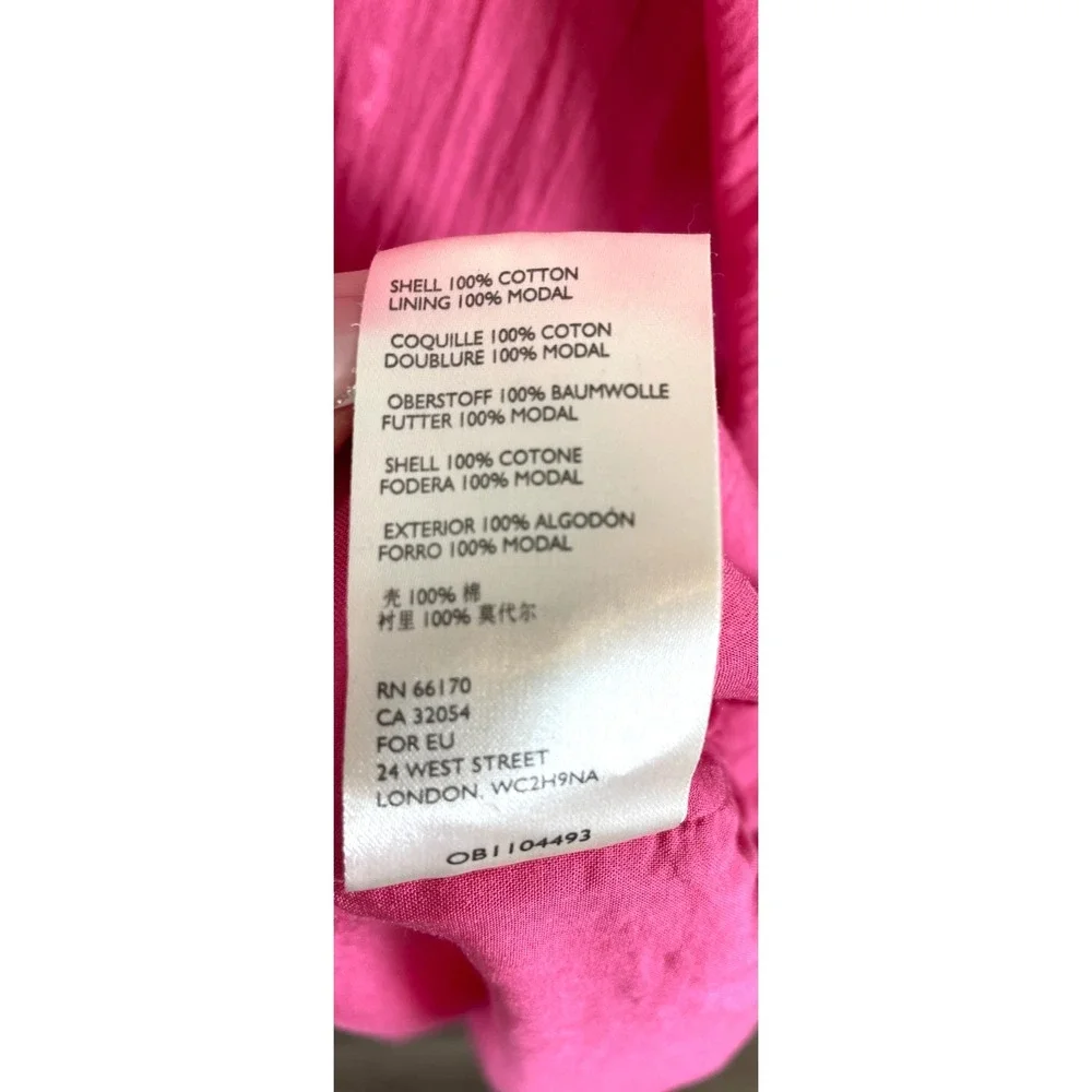 Free People Baja Babe Midi Dress M Hot Pink Gold Foil Strapless Boho OB1104493